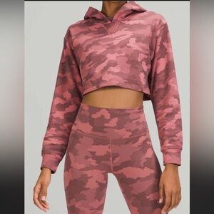 Size 8/10 Lululemon All Yours Cropped Hoodie, Camo Brier Ross Multi